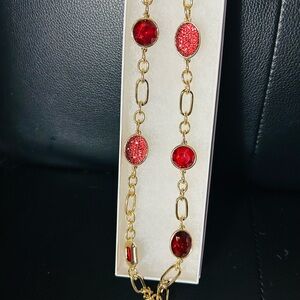 Ashley Cooper Red and Gold Necklace with Delicate Design